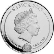 Samoa 5 Dollars DC Comics. Batman 2023  BU SAMOA 2023 IRB 1 OZ AG 999 5 DOLLARS coin obverse
