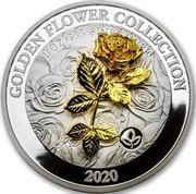 Samoa 5 Dollars Golden Flower Collection - Rose 2020 ROSE 1 OZ .999 FINE SILVER GOLDEN FLOWER COLLECTION 2020 coin reverse