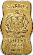 Samoa 5 Dollars Haribo Goldbear 100th Anniversary 2022 FA'AVAE I LE ATUA SAMOA 1 OZ AG 999 5 DOLLARS 2022 SAMOA © HARIBO coin obverse Samoa 5 Dollars Haribo Goldbear 100th Anniversary 2022 FA'AVAE I LE ATUA SAMOA 1 OZ AG 999 5 DOLLARS 2022 SAMOA © HARIBO coin obverse