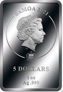 Samoa 5 Dollars Harry Potter and the Philosopher’s Stone 20th Anniversary 2021 SAMOA 2021 IRB 5 DOLLARS 1 OZ AG .999 coin obverse Samoa 5 Dollars Harry Potter and the Philosopher’s Stone 20th Anniversary 2021 SAMOA 2021 IRB 5 DOLLARS 1 OZ AG .999 coin obverse