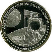 Samoa 5 Dollars Moon Landing 50 Anniversary 2019 ONE OUNCE FINE SILVER 999 50TH ANNIVERSAIRE OF FIRST MOON LANDING 2019 coin reverse Samoa 5 Dollars Moon Landing 50 Anniversary 2019 ONE OUNCE FINE SILVER 999 50TH ANNIVERSAIRE OF FIRST MOON LANDING 2019 coin reverse