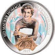 Samoa 5 Dollars Princess Diana 2019 Proof KM# 496 SID MAURER HOMAGE TO PRINCESS DIANA © CELEBRITY ICONS 2019 coin reverse Samoa 5 Dollars Princess Diana 2019 Proof KM# 496 SID MAURER HOMAGE TO PRINCESS DIANA © CELEBRITY ICONS 2019 coin reverse