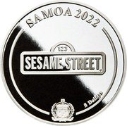 Samoa 5 Dollars (Sesame Street. Oscar the Grouch) KM# 670 SAMOA 2022 123 SESAME STREET 5 DOLLARS coin obverse Samoa 5 Dollars (Sesame Street. Oscar the Grouch) KM# 670 SAMOA 2022 123 SESAME STREET 5 DOLLARS coin obverse