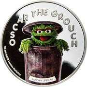 Samoa 5 Dollars (Sesame Street. Oscar the Grouch) KM# 670 OSCAR THE GROUCH 1OZ PURE .999 AG TM AND ©2021 SESAME WORKSHOP coin reverse Samoa 5 Dollars (Sesame Street. Oscar the Grouch) KM# 670 OSCAR THE GROUCH 1OZ PURE .999 AG TM AND ©2021 SESAME WORKSHOP coin reverse