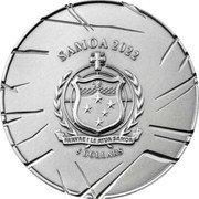 Samoa 5 Dollars Two-Face 2022 FA'AVAE I LE ATUA SAMOA 5 DOLLARS SAMOA 2022 coin obverse Samoa 5 Dollars Two-Face 2022 FA'AVAE I LE ATUA SAMOA 5 DOLLARS SAMOA 2022 coin obverse