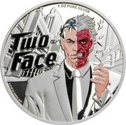Samoa 5 Dollars Two-Face 2022 TWO FACES 1 OZ PURE SILVER © & TM DC (S21) coin reverse Samoa 5 Dollars Two-Face 2022 TWO FACES 1 OZ PURE SILVER © & TM DC (S21) coin reverse