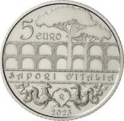 Italy 5 Euro Frascati and Amatriciana. Lazio 2023 R Coincard SAPORI D’ITALIA 5 EURO R 2023 coin reverse Italy 5 Euro Frascati and Amatriciana. Lazio 2023 R Coincard SAPORI D’ITALIA 5 EURO R 2023 coin reverse