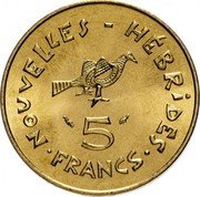 Vanuatu 5 Francs Frigate Bird 1979 KM# 6.2 NOUVELLES HÉBRIDES 5 FRANCS coin reverse Vanuatu 5 Francs Frigate Bird 1979 KM# 6.2 NOUVELLES HÉBRIDES 5 FRANCS coin reverse