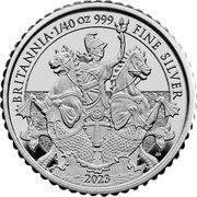 UK 5 Pence (Charles III. Britannia) BRITANNIA 1/40 OZ 999 FINE SILVER J.O 2023 coin reverse UK 5 Pence (Charles III. Britannia) BRITANNIA 1/40 OZ 999 FINE SILVER J.O 2023 coin reverse