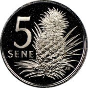 Samoa 5 Sene Tanumafili II 1974 Proof KM# 14a 5 SENE coin reverse Samoa 5 Sene Tanumafili II 1974 Proof KM# 14a 5 SENE coin reverse