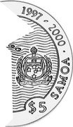 Samoa 5 Tala People and Buildings. Part 1 of 2 1997 Proof KM# 118 $ 5 SAMOA 1997-2000 coin obverse Samoa 5 Tala People and Buildings. Part 1 of 2 1997 Proof KM# 118 $ 5 SAMOA 1997-2000 coin obverse