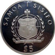 Samoa 5 Tala S.M.S. Bismark 2008 Proof KM# 181 SAMOA I SISIFO $5 coin obverse Samoa 5 Tala S.M.S. Bismark 2008 Proof KM# 181 SAMOA I SISIFO $5 coin obverse