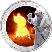 Samoa 5 Tala Beatification of John Paul II 2009 Proof KM# 166 BEATIFICATION JOHN PAUL II 2009 1 OZ .999 SILVER coin reverse Samoa 5 Tala Beatification of John Paul II 2009 Proof KM# 166 BEATIFICATION JOHN PAUL II 2009 1 OZ .999 SILVER coin reverse