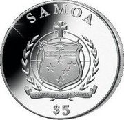 Samoa 5 Tala Fourth Commandment 2012 Proof KM# 261 SAMOA $5 coin obverse Samoa 5 Tala Fourth Commandment 2012 Proof KM# 261 SAMOA $5 coin obverse