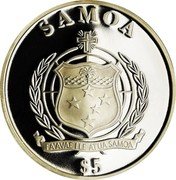 Samoa 5 Tala 2014 FIFA World Cup Brazil 2013 Proof KM# 233 SAMOA FA'AVAE I LE ATUA SAMOA $5 coin obverse Samoa 5 Tala 2014 FIFA World Cup Brazil 2013 Proof KM# 233 SAMOA FA'AVAE I LE ATUA SAMOA $5 coin obverse