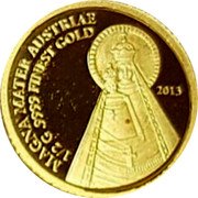 Samoa 5 Tala Magna Mater Austriae 2013 Proof KM# 236 MAGNA MATER AUSTRIAE 1/2 G .9999 FINEST GOLD 2013 coin reverse Samoa 5 Tala Magna Mater Austriae 2013 Proof KM# 236 MAGNA MATER AUSTRIAE 1/2 G .9999 FINEST GOLD 2013 coin reverse