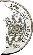 Samoa 5 Tala Epoch Making Events 1998 Proof KM# 138 1998-2000 $ 5 SAMOA coin obverse Samoa 5 Tala Epoch Making Events 1998 Proof KM# 138 1998-2000 $ 5 SAMOA coin obverse