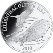 Samoa 5 Tala Lilienthal Glider 2010 Proof KM# 218 coin obverse