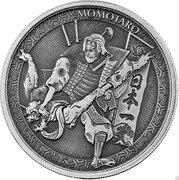 Samoa 5 Tala Momotaro Subdues the Demon. Antique Finish 2020 MOMOTARO coin reverse