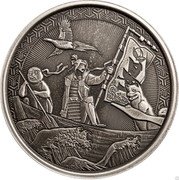 Samoa 5 Tala Onto Demon Island. Antiqued 2021  coin reverse Samoa 5 Tala Onto Demon Island. Antiqued 2021  coin reverse