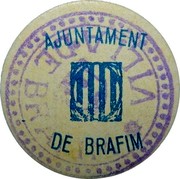 Spain 50 Centimos (Brafim) AJUNTAMENT DE BRAFIM coin obverse Spain 50 Centimos (Brafim) AJUNTAMENT DE BRAFIM coin obverse