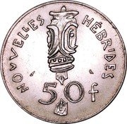 Vanuatu 50 Francs Scepter 1972 KM# 7 NOUVELLES HÉBRIDES 50F coin reverse Vanuatu 50 Francs Scepter 1972 KM# 7 NOUVELLES HÉBRIDES 50F coin reverse
