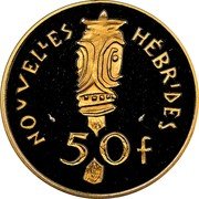 Vanuatu 50 Francs (New Hebrides. Piedfort with Essai) KM# PE29 NOUVELLES HÉBRIDES 50F coin reverse Vanuatu 50 Francs (New Hebrides. Piedfort with Essai) KM# PE29 NOUVELLES HÉBRIDES 50F coin reverse