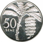Samoa 50 Sene Tanumafili II 1974 Proof KM# 17a 50 SENE coin reverse Samoa 50 Sene Tanumafili II 1974 Proof KM# 17a 50 SENE coin reverse