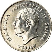 Samoa 50 Sene Tanumafili II 2006 KM# 134 MALIETOA TANUMAFILI II SAMOA HP 2006 coin obverse Samoa 50 Sene Tanumafili II 2006 KM# 134 MALIETOA TANUMAFILI II SAMOA HP 2006 coin obverse
