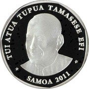 Samoa 50 Sene Columbidae 2011 Proof KM# 170a TUI ATUA TUPUA TAMASESE EFI SAMOA 2011 coin obverse