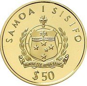 Samoa 50 Tala Summer Olympics in Atlanta 1993 Proof KM# 90 SAMOA I SISIFO FAAVAILE ATUA SAMOA $ 50 coin obverse Samoa 50 Tala Summer Olympics in Atlanta 1993 Proof KM# 90 SAMOA I SISIFO FAAVAILE ATUA SAMOA $ 50 coin obverse