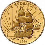 Samoa 50 Tala The Endeavor 1994 Proof KM# 107 THE ENDEAVOUR 1994 coin reverse