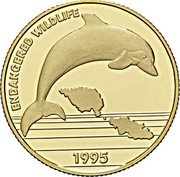 Samoa 50 Tala Endangered Wildlife. Dolphins 1995 Proof KM# 108 ENDANGERED WILDLIFE 1995 coin reverse