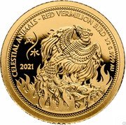 Samoa 50 Tala Feng Shui Celestial Animals - Red vermilion bird 2021 Set 风 水 2021 CELESTIAL ANIMALS RED VERMILLON BIRD 1/2 G .9999 AU. coin reverse Samoa 50 Tala Feng Shui Celestial Animals - Red vermilion bird 2021 Set 风 水 2021 CELESTIAL ANIMALS RED VERMILLON BIRD 1/2 G .9999 AU. coin reverse
