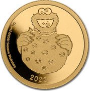 Samoa 50 Tala (Sesame Street Cookie Monster) TM AND ©2021 SESAME WORKSHOP 2022 coin reverse