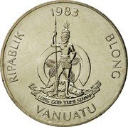 Vanuatu 50 Vatu Tubers 1983 KM# 8 RIPABLIK 1983 BLONG VANUATU LONG GOD YUMI STANAP coin obverse Vanuatu 50 Vatu Tubers 1983 KM# 8 RIPABLIK 1983 BLONG VANUATU LONG GOD YUMI STANAP coin obverse