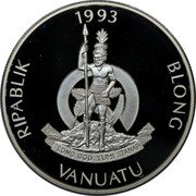Vanuatu 50 Vatu The Boudeuse 1993 Proof KM# 16 RIPABLIK 1993 BLONG VANUATU LONG GOD YUMI STANAP coin obverse Vanuatu 50 Vatu The Boudeuse 1993 Proof KM# 16 RIPABLIK 1993 BLONG VANUATU LONG GOD YUMI STANAP coin obverse