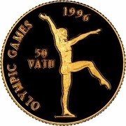 Vanuatu 50 Vatu XXVI Summer Olympic Games in Atlanta 1997 Proof KM# 44 OLYMPIC GAMES 1996 50 VATU coin reverse Vanuatu 50 Vatu XXVI Summer Olympic Games in Atlanta 1997 Proof KM# 44 OLYMPIC GAMES 1996 50 VATU coin reverse