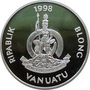 Vanuatu 50 Vatu Millennium. Nautilus Shell 1998 Proof KM# 33 RIPABLIK 1998 BLONG LONG GOD YUMI STANAP VANUATU coin obverse Vanuatu 50 Vatu Millennium. Nautilus Shell 1998 Proof KM# 33 RIPABLIK 1998 BLONG LONG GOD YUMI STANAP VANUATU coin obverse