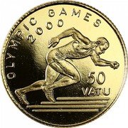 Vanuatu 50 Vatu XXVII Summer Olympics in Sydney 1999 Proof KM# 40 OLYMPICS GAMES 2000 50 VATU coin reverse Vanuatu 50 Vatu XXVII Summer Olympics in Sydney 1999 Proof KM# 40 OLYMPICS GAMES 2000 50 VATU coin reverse