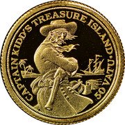 Vanuatu 50 Vatu Captain Kidd 2005 Proof KM# 55 CAPTAIN KIDD'S TREASURE ISLAND 50 VATU coin reverse Vanuatu 50 Vatu Captain Kidd 2005 Proof KM# 55 CAPTAIN KIDD'S TREASURE ISLAND 50 VATU coin reverse