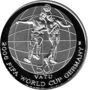Vanuatu 50 Vatu World Cup in Germany 2006 Proof KM# 54 50 VATU 2006 FIFA WORLD CUP GERMANY™ coin reverse Vanuatu 50 Vatu World Cup in Germany 2006 Proof KM# 54 50 VATU 2006 FIFA WORLD CUP GERMANY™ coin reverse