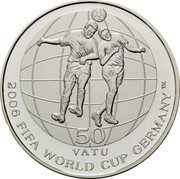 Vanuatu 50 Vatu World Cup in Germany 2006 Proof KM# 52 50 VATU 2006 FIFA WORLD CUP GERMANY™ coin reverse Vanuatu 50 Vatu World Cup in Germany 2006 Proof KM# 52 50 VATU 2006 FIFA WORLD CUP GERMANY™ coin reverse