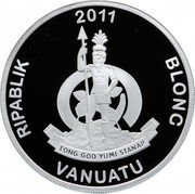 Vanuatu 50 Vatu Royal Ascot Races 2011 Proof KM# 68 RIPABLIK 2011 BLONG VANUATU LONG GOD YUMI STANAP coin obverse Vanuatu 50 Vatu Royal Ascot Races 2011 Proof KM# 68 RIPABLIK 2011 BLONG VANUATU LONG GOD YUMI STANAP coin obverse