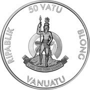 Vanuatu 50 Vatu 80th Anniversary of Death of Marie Curie 2014 Proof KM# 94 RIPABLIK 50 VATU BLONG LONG GOD YUMI STANAP VANUATU coin obverse Vanuatu 50 Vatu 80th Anniversary of Death of Marie Curie 2014 Proof KM# 94 RIPABLIK 50 VATU BLONG LONG GOD YUMI STANAP VANUATU coin obverse
