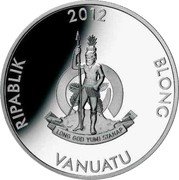 Vanuatu 50 Vatu (Brazil World Cup 2014) LONG GOD YUMI STANAP RIPABLIK BLONG VANUATU 2012 coin obverse