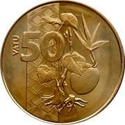 Vanuatu 50 Vatu Kava Plant 2015  KM# 130 50 VATU coin reverse Vanuatu 50 Vatu Kava Plant 2015  KM# 130 50 VATU coin reverse