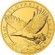 Niue 500 Dollars Charles III Golden Eagle 2023 CM Bullion 10 OZ SLOVAKIA AU 999.9 CM MD coin reverse