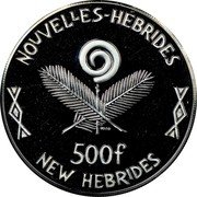 Vanuatu 500 Francs (International Year of the Child) X# 1 NOUVELLES HÉBRIDES 500F NEW HEBRIDES coin obverse