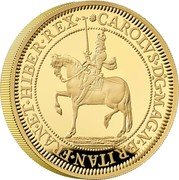 UK 500 Pounds (British Monarchs. Charles I) CAROLVS D G MAGN BRITAN FRAN ET HIBER REX coin reverse